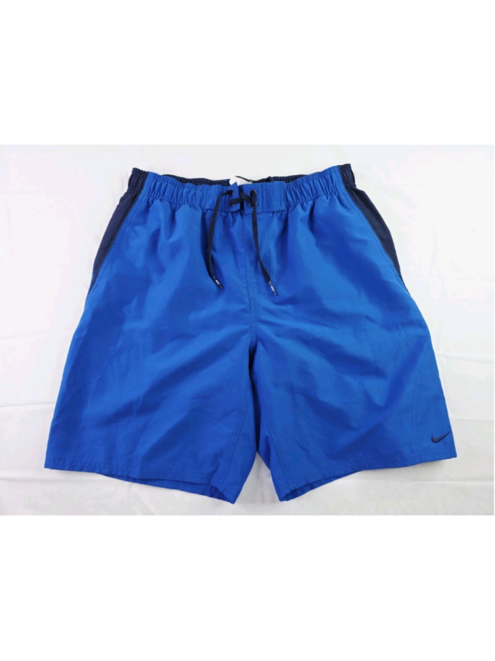 Nike Mens Swim Trunks Board Shorts With Mesh Lining Blue Size Medium Spellout